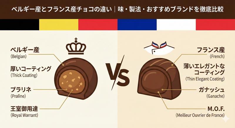 ベルギー産とフランス産チョコの違い｜味・製法・おすすめブランドを徹底比較