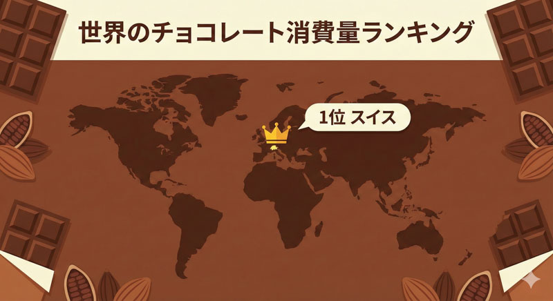 世界のチョコレート消費量ランキング｜一番チョコを食べる国はどこ？