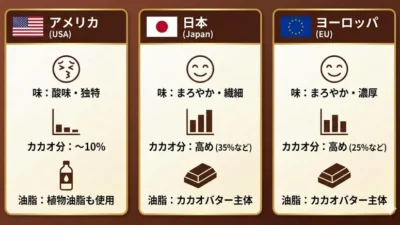 アメリカのチョコはなぜ「酸っぱい」？日本・ヨーロッパとの違いを徹底解説