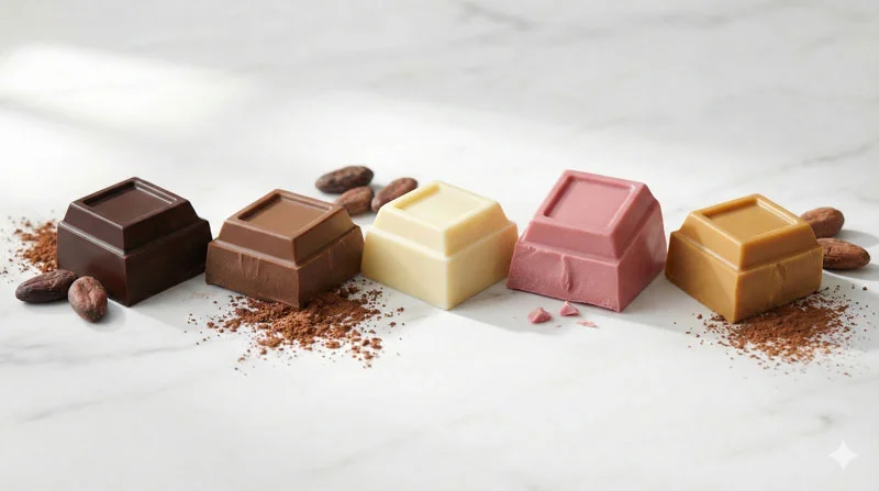チョコレートの種類完全ガイド（ダーク・ミルク・ホワイト・ルビー）