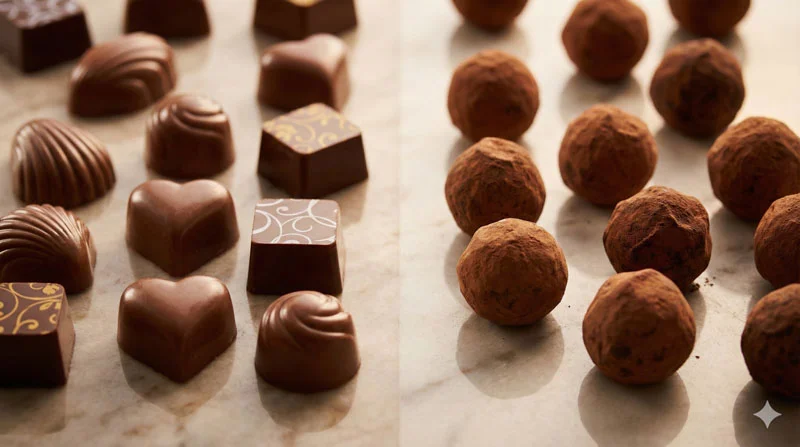 「プラリネ」と「トリュフ」の違い｜見た目と中身で見分ける方法