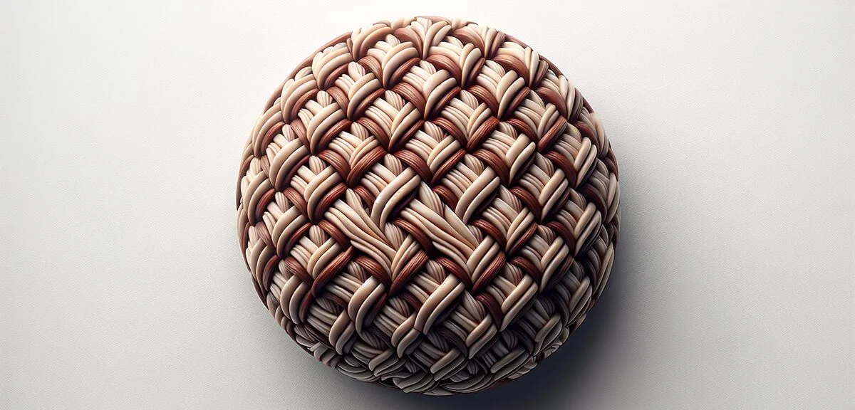 紗々の網目模様のクローズアップ写真。2色のチョコレートが美しく交差して織物のような繊細なパターンを形成している様子、マクロ撮影、上品な白い背景